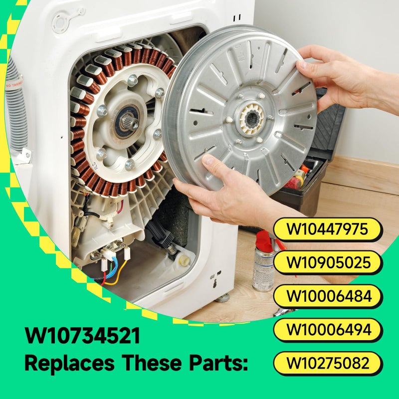 GREALTH طقم قابض غسالة أصلي W10734521 متوافق مع غسالات ويرلبول، مايتاج، كنمور، كروسلي، طقم منزلق W10006484، W10006494، W10275082، W10447975، W10905025 - Image 4